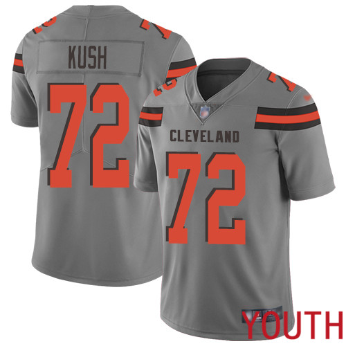 Cleveland Browns Eric Kush Youth Gray Limited Jersey #72 NFL Football Inverted Legend->youth nfl jersey->Youth Jersey